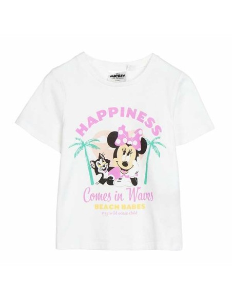 Child's Short Sleeve T-Shirt Minnie Mouse White