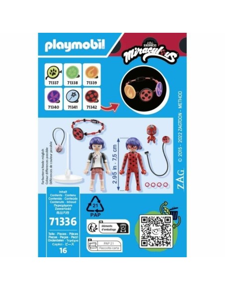 Playset Playmobil 71336 Miraculous: Marinette & Ladybug 16 Pieces
