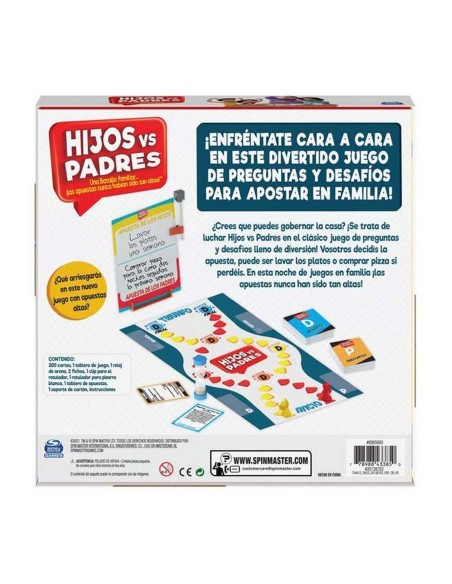 Board game Spin Master Hijos vs Padres 206 Pieces 26,99 x 26,99 x 5,4 cm