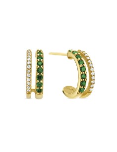 Ladies' Earrings New Bling 9NB-1579 Golden Green