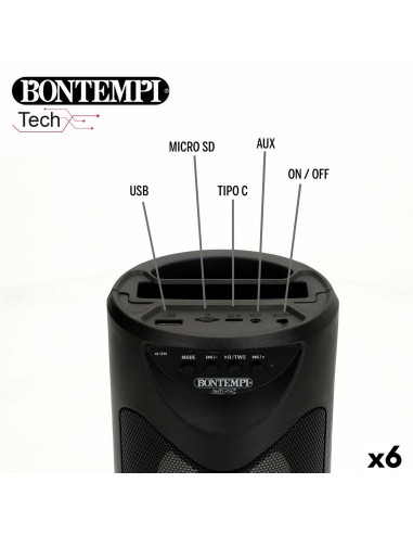 Speaker with Karaoke Microphone Bontempi 6 Units