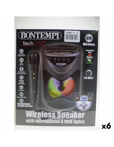 Speaker with Karaoke Microphone Bontempi 6 Units