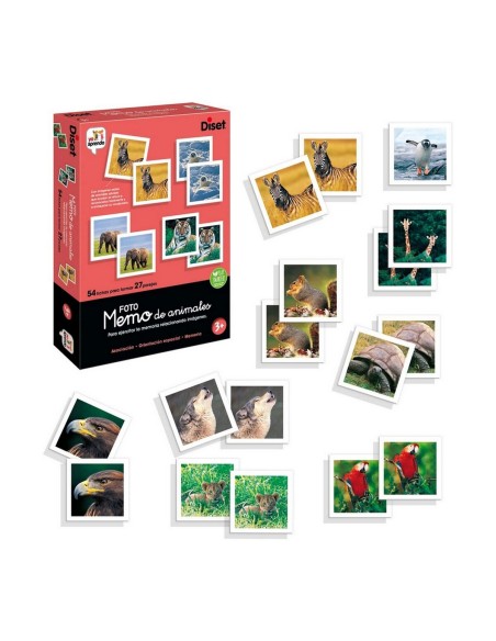 Educational Game Diset Memo Photo Animales 54 Pieces