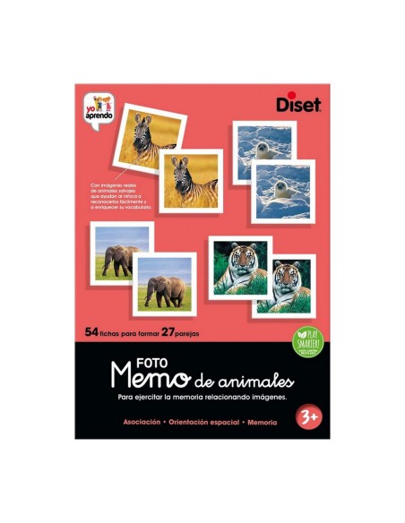 Educational Game Diset Memo Photo Animales 54 Pieces