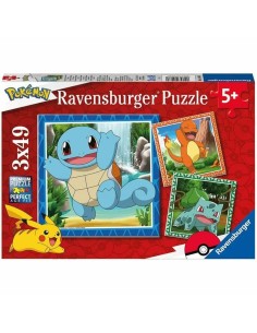 3-Puzzle Set Pokémon Ravensburger 05586 Bulbasaur, Charmander & Squirtle 147 Pieces
