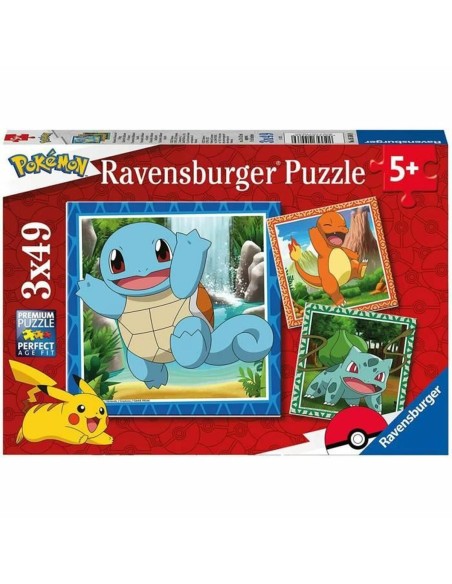 3-Puzzle Set Pokémon Ravensburger 05586 Bulbasaur, Charmander & Squirtle 147 Pieces