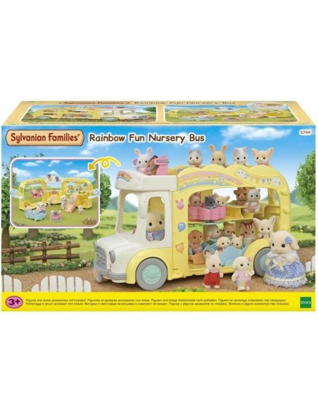 Dolls House Accessories Sylvanian Families 5744 Rainbow Fun Nursery Bus