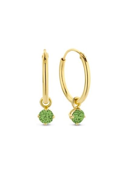 Ladies' Earrings New Bling 9NB-1213 Golden Green
