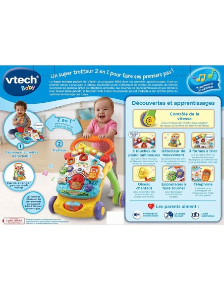 Tricycle Vtech Super Trotteur Parlant 2 En 1 Orange (FR) Multicolour