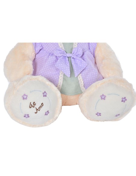 Teddy Bear DKD Home Decor Dress 42 x 20 x 50 cm Beige Pink Lilac Children's Bear (2 Units)