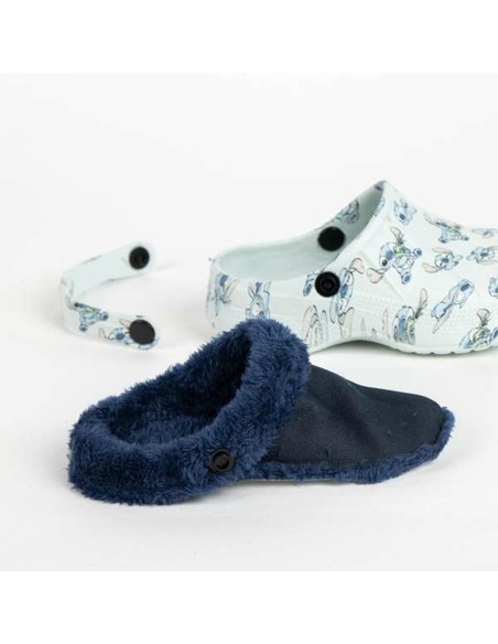 House Slippers Stitch Light Blue