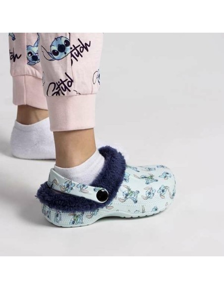 House Slippers Stitch Light Blue