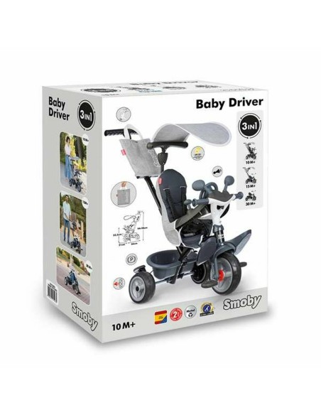Tricycle Smoby Baby Driver Grey