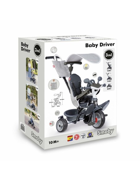 Tricycle Smoby Baby Driver Grey