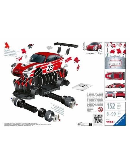 3D Puzzle Porsche 911 GT3 Cup Salzburg 152 Pieces