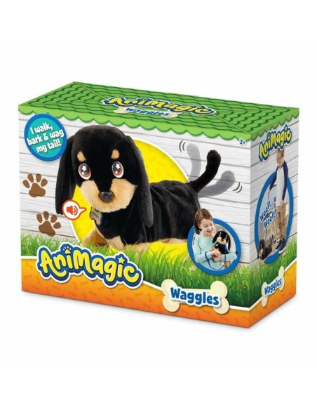 Fluffy toy Animagic Waggles on the go with sound Brown