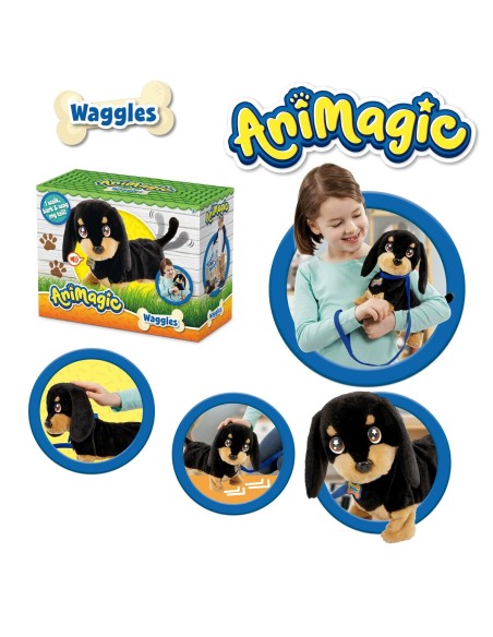 Fluffy toy Animagic Waggles on the go with sound Brown