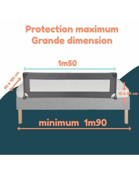 Bed safety rail Looping BL5003G 44 x 150 cm Grey