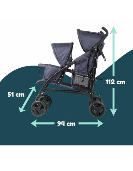 Baby's Pushchair Bambisol Double Cane Navy Blue