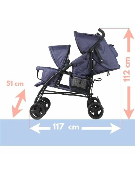 Baby's Pushchair Bambisol Double Cane Navy Blue