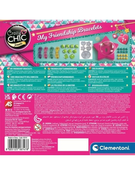 Bracelet Making Kit Clementoni Friendship bracelet creation box Plastic