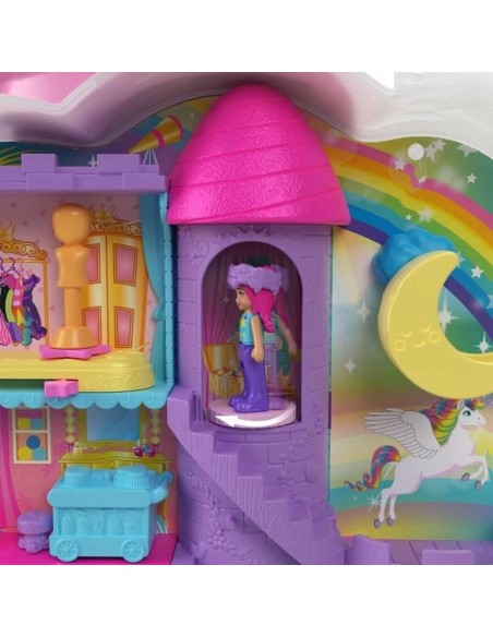 Playset Polly Pocket Coffret Salon De Coiffure Licorne Arc-En-Ciel