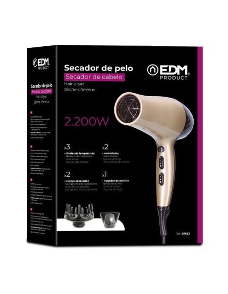 Hairdryer EDM 07633 2200 W Multicolour