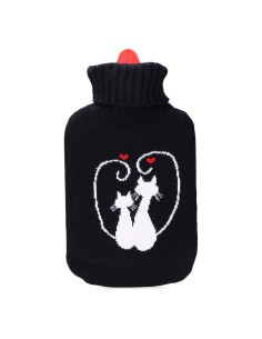 Hot Water Bottle EDM 76779 Black Black/White Wool 2 L