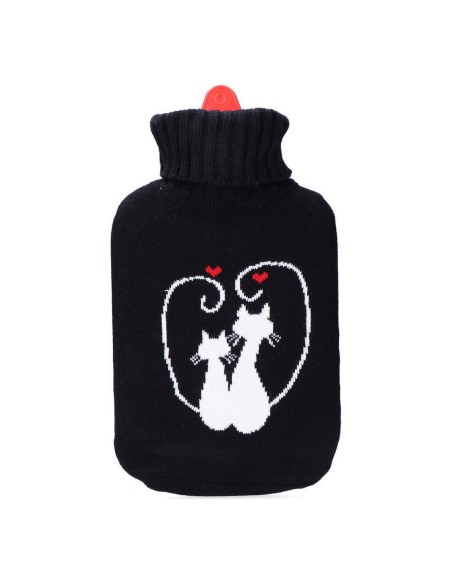 Hot Water Bottle EDM 76779 Black Black/White Wool 2 L