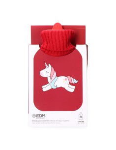 Hot Water Bottle EDM 76778 Red Unicorn Wool 2 L Plastic 2