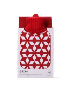 Hot Water Bottle EDM 76774 Rojo/Blanco Wool 2 L 2