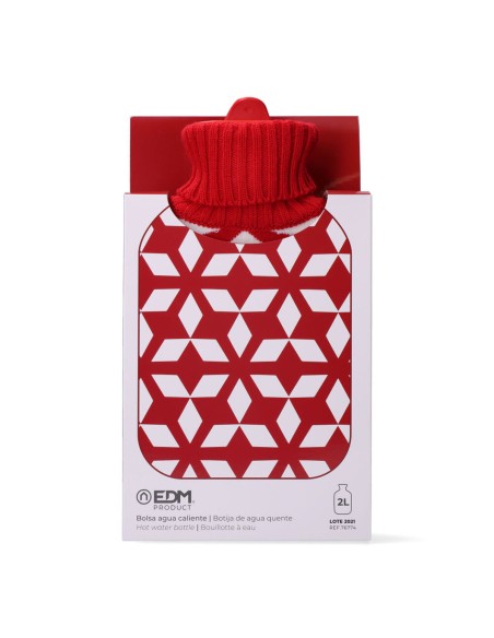 Hot Water Bottle EDM 76774 Rojo/Blanco Wool 2 L
