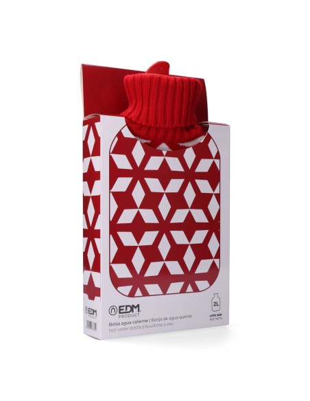 Hot Water Bottle EDM 76774 Rojo/Blanco Wool 2 L