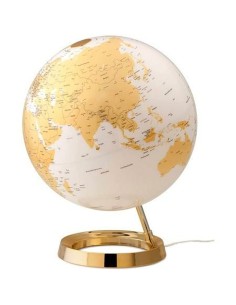 Globe with Light Atmosphere Light & Colour Golden Plastic Ø 30 cm