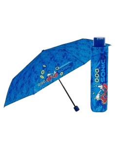 Foldable Umbrella Sonic Perletti Blue Ø 91 cm Children's