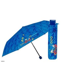 Foldable Umbrella Sonic Perletti Blue Ø 91 cm Children's 2
