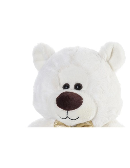 Teddy Bear DKD Home Decor Bow tie White Golden Metal Children's Bear 30 x 40 cm 30 x 30 x 36 cm