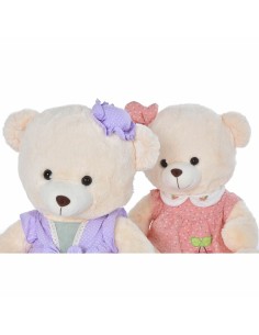 Teddy Bear DKD Home Decor Dress 42 x 20 x 50 cm Beige Pink Lilac Children's Bear (2 Units) 2