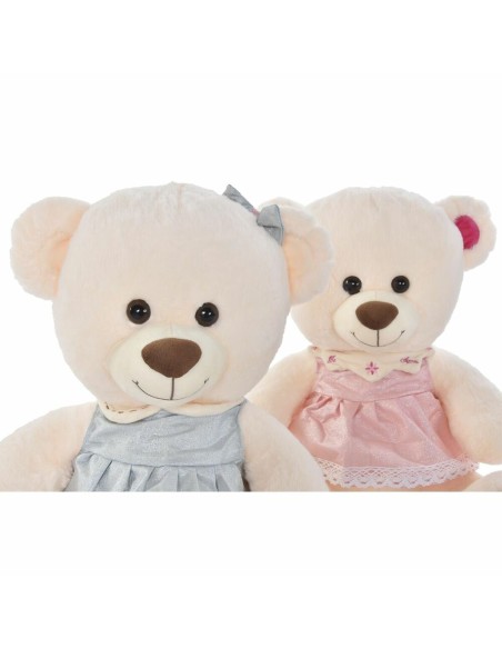 Teddy Bear DKD Home Decor Beige Pink Green Children's 20 x 20 x 50 cm Bear (2 Units)