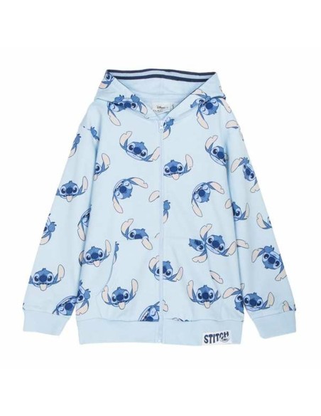 Hooded Sweatshirt for Girls Stitch Light Blue
