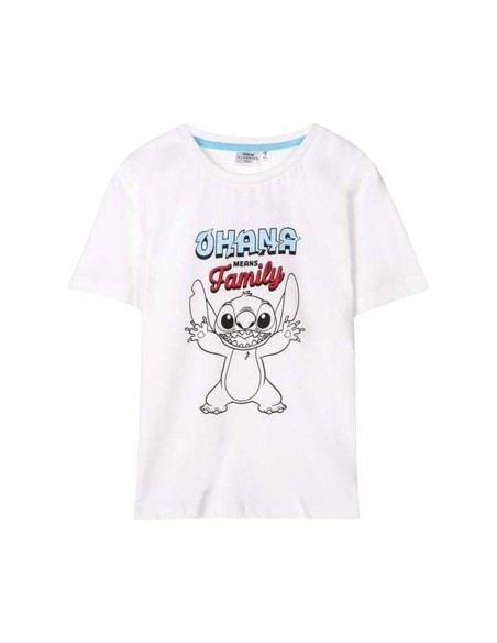 Child's Short Sleeve T-Shirt Stitch White