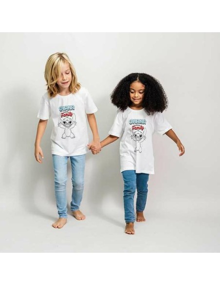 Child's Short Sleeve T-Shirt Stitch White