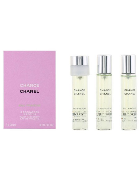 Women's Perfume Set Chance Eau Fraiche Chanel (3 pcs) Chance Eau Fraiche