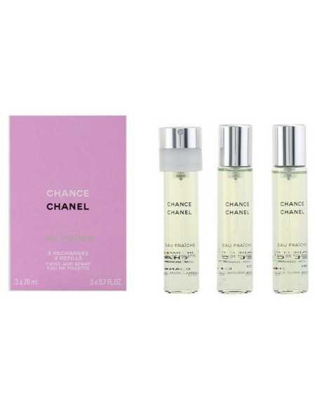 Women's Perfume Set Chance Eau Fraiche Chanel (3 pcs) Chance Eau Fraiche