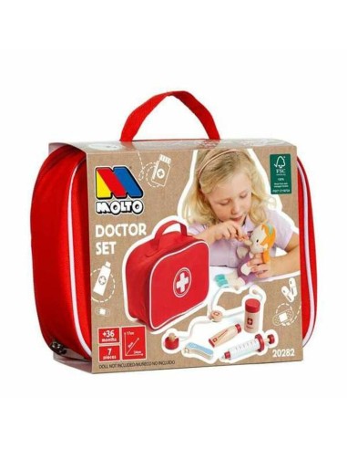 Toy Medical Case with Accessories Moltó Wood (7 pcs)