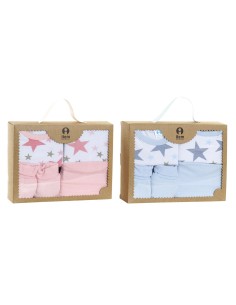 Set of clothes DKD Home Decor Blue Pink 0-6 Months Cotton Stars (2 Units) 2
