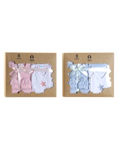 Set of clothes DKD Home Decor Blue Pink 0-6 Months Stars (7 Pieces) (2 Units) 2