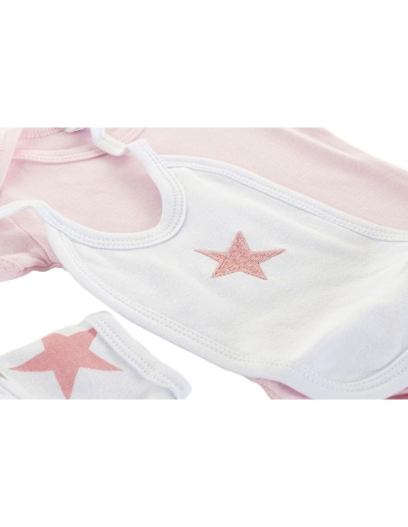 Set of clothes DKD Home Decor Blue Pink 0-6 Months Stars (7 Pieces) (2 Units)