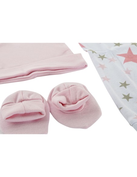 Set of clothes DKD Home Decor Blue Pink 0-6 Months Stars (7 Pieces) (2 Units)