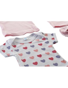 Set of clothes DKD Home Decor White Pink (2 Units) Cotton 0-6 Months 2